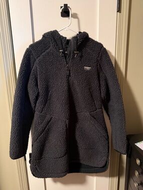 L.L. Bean Black Sherpa Hooded Puffer Coat